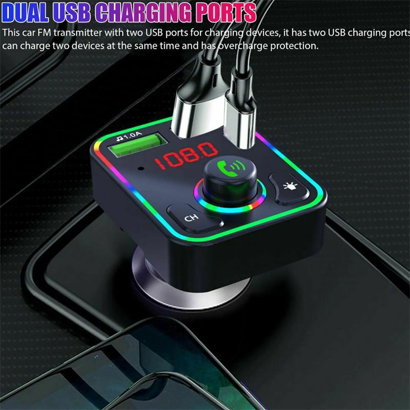 F3 car fm transmitter bluetooth mp3 player pd fast charger