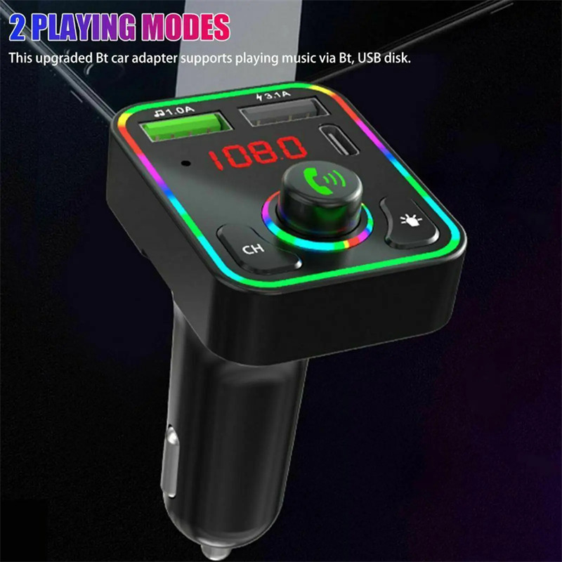 F3 car fm transmitter bluetooth mp3 player pd fast charger