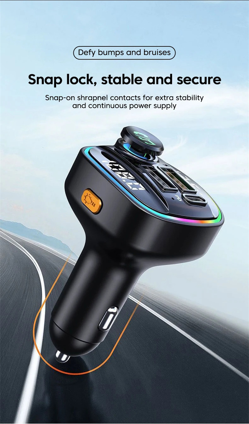 C22 car FM transmitter bluetooth mp3 player pd fast charger