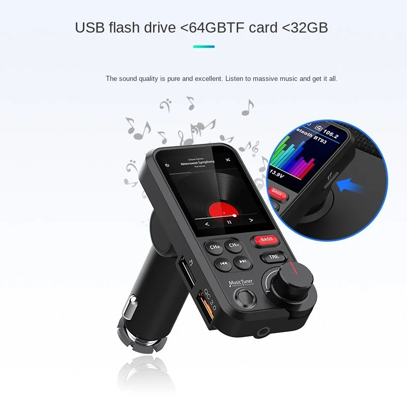 BT93 car bluetooth hifi mp3 player qc fast chargers