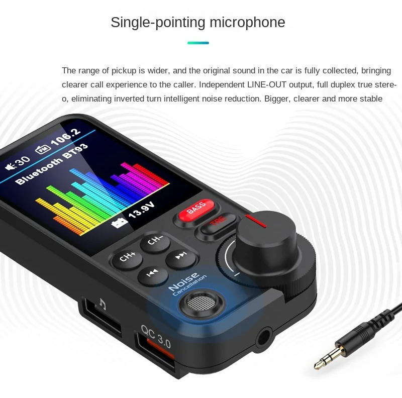 BT93 car bluetooth hifi mp3 player qc fast chargers