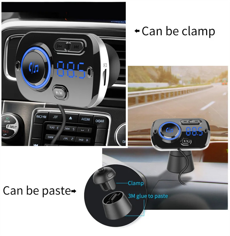 BC49 car fm transmitter bluetooth music player qc fast charger