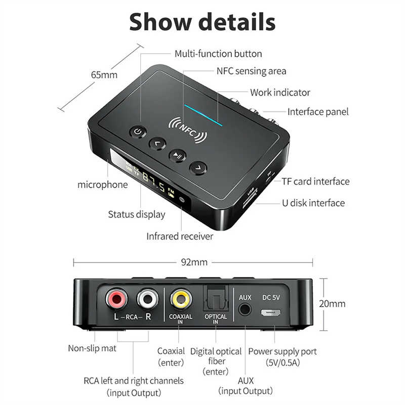 m6 nfc bluetooth receiver transmitter audio adapter