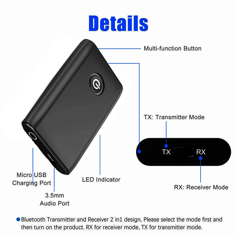 B10S bluetooth transmitter receiver audio adapter