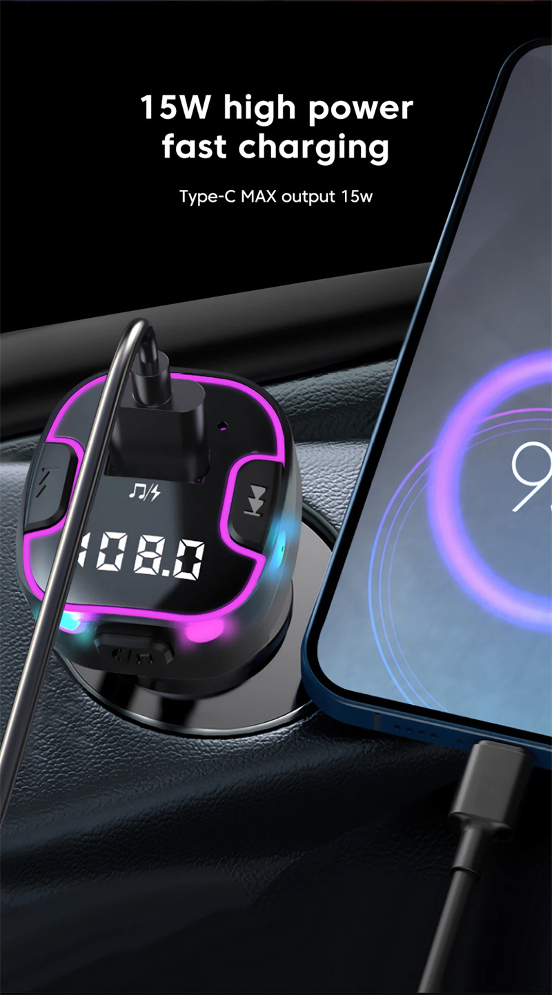 C49 Car bluetooth mp3 player FM transmitter fast charger 