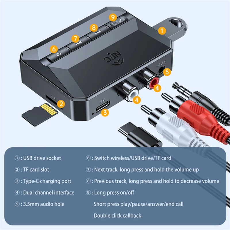 T59 NFC bluetooth receiver aux audio adapter