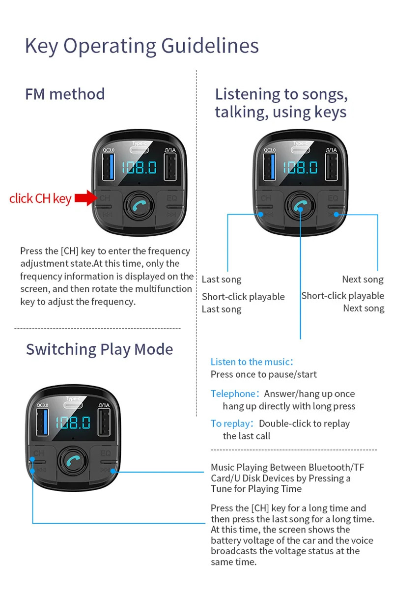 BT29 car kit quick charger FM transmitter bluetooth mp3 player