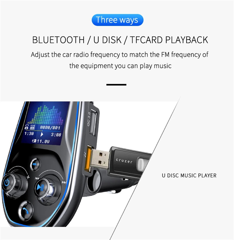 BT29M car kit fm transmitter bluetooth mp3 qc charge