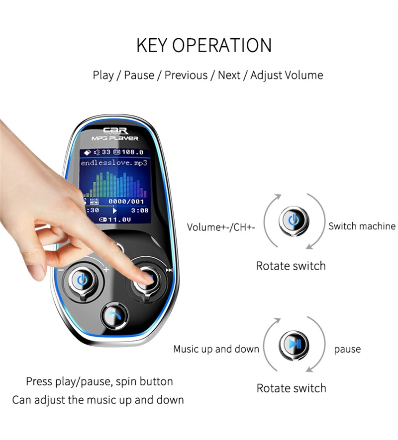 BT29M car kit fm transmitter bluetooth mp3 qc charge