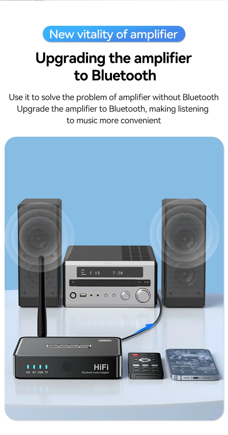 M3 nfc bluetooth audio receiver hifi stereo wireless music adapter
