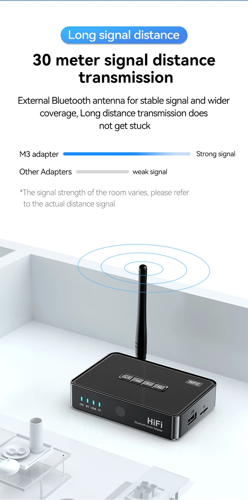 M3 nfc bluetooth audio receiver hifi stereo wireless music adapter