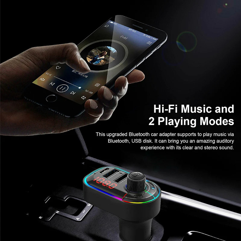 C12 car bluetooth mp3 player fm transmitter fast charger