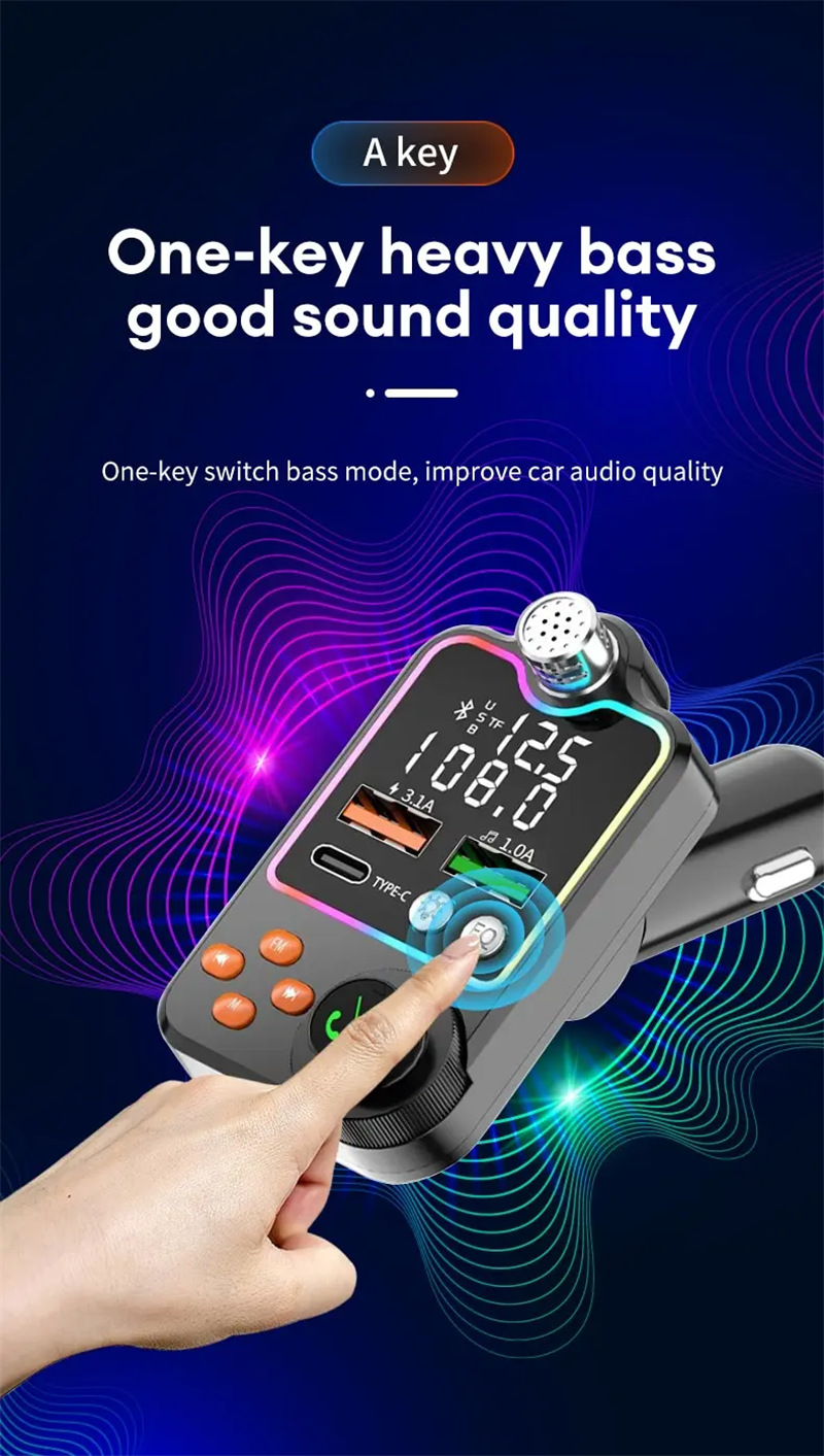 Q15 car bluetooth mp3 player fm transmitter pd charger