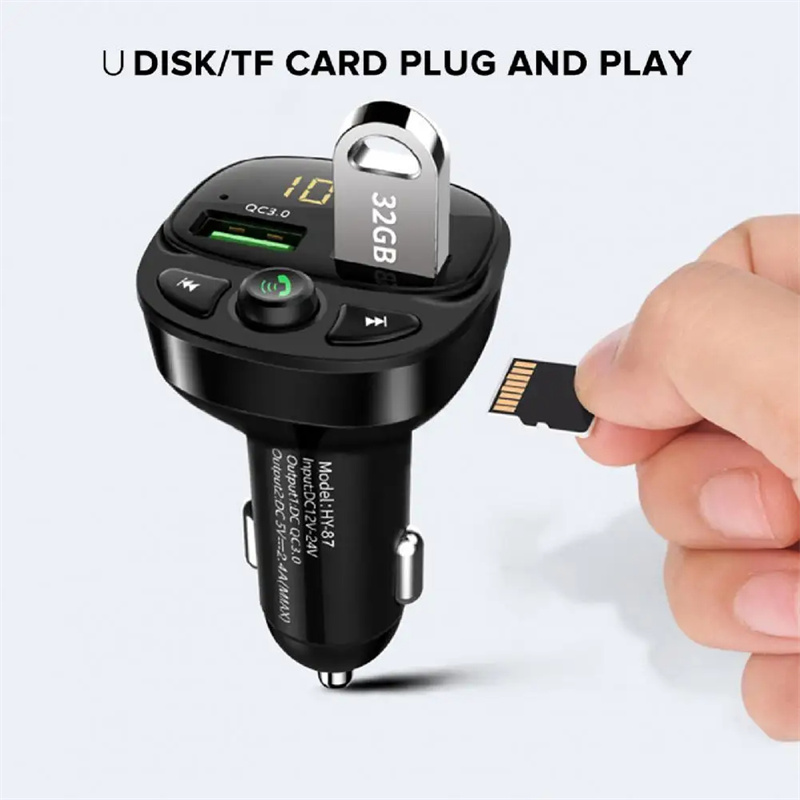 HY87 car bluetooth mp3 player fm transmitter qc charger