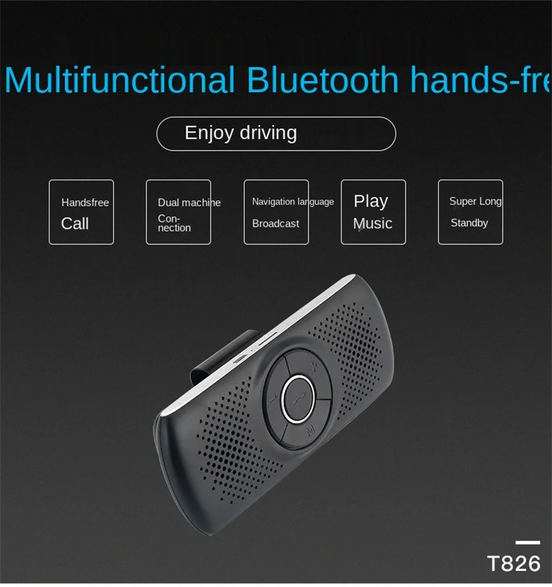 T826 car bluetooth speaker sun visor