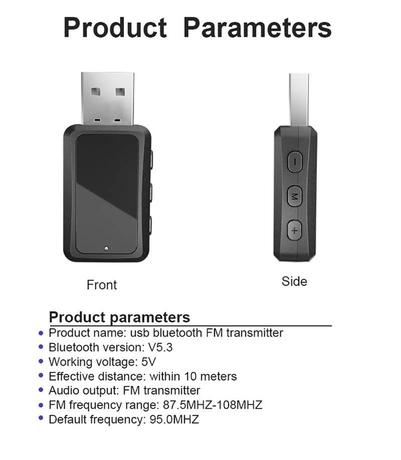 t60 bluetooth transmitter receiver car aux audio adapter