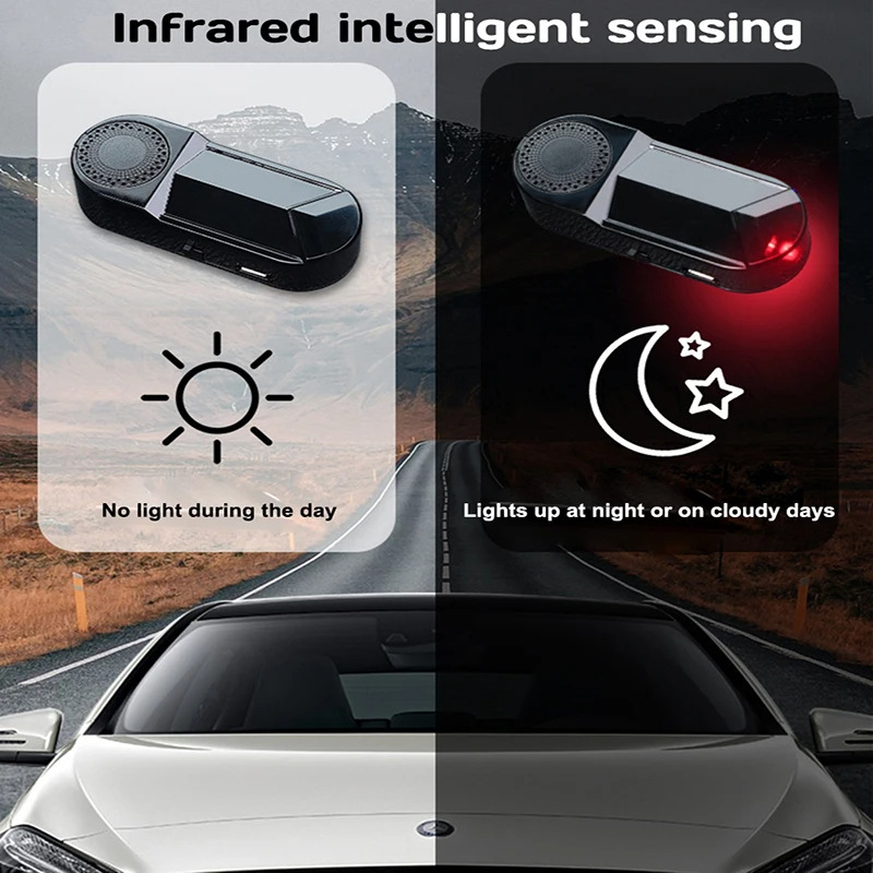 led car fake security light solar power simulated alarm