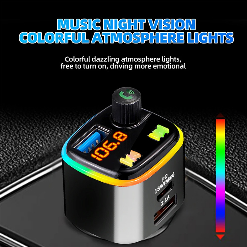 P1 car fm transmitter bluetooth MP3 player pd 18W charger