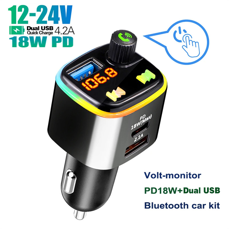 P1 car fm transmitter bluetooth MP3 player pd 18W charger