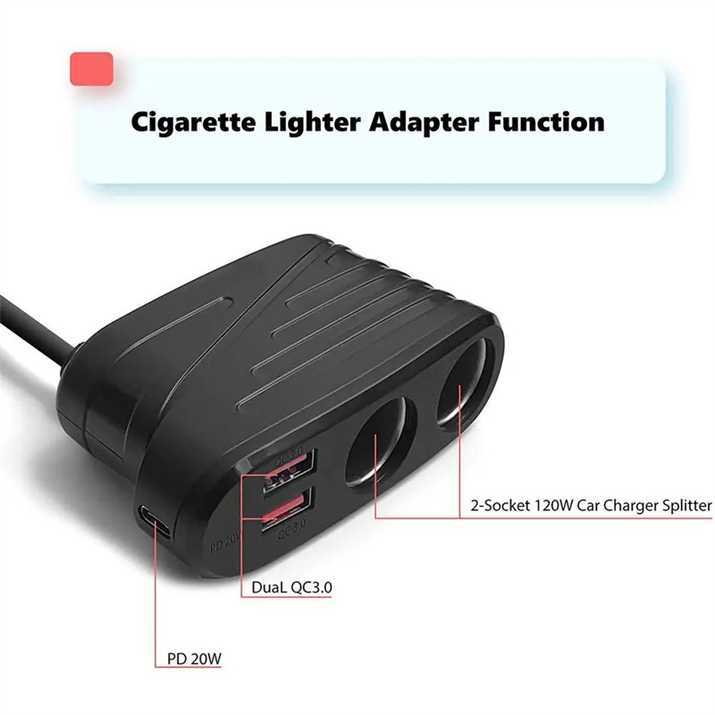 TR31 car 120w pd fast charging adapter usb charger