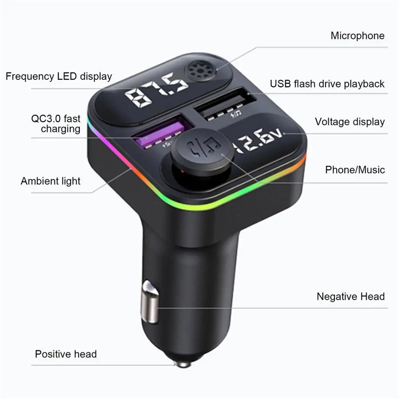 C37 car wireless fm transmitter music player audio receiver