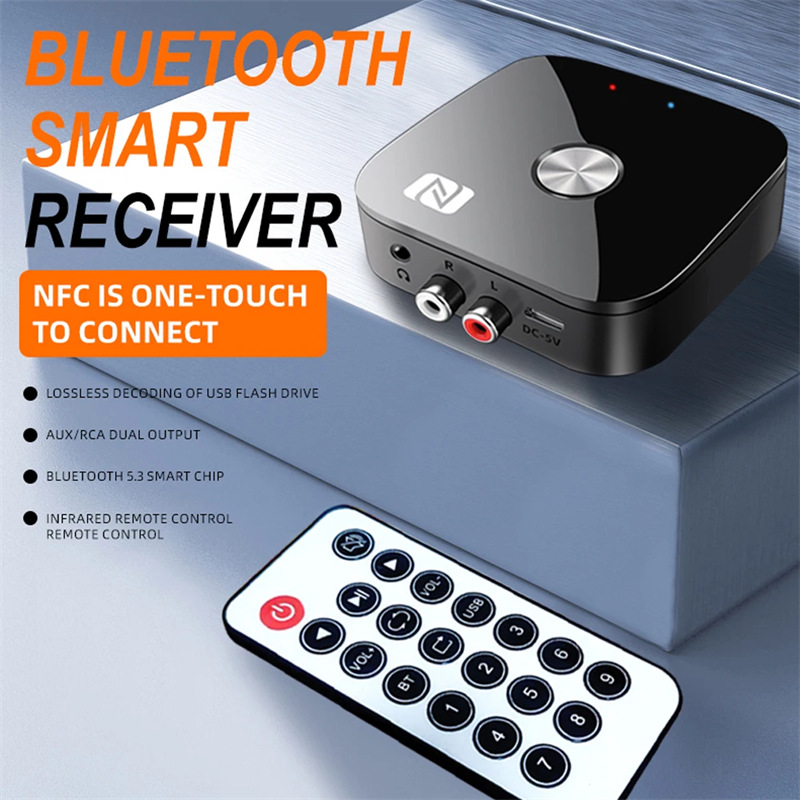 T68 nfc bluetooth receiver aux rca stereo music audio adapter
