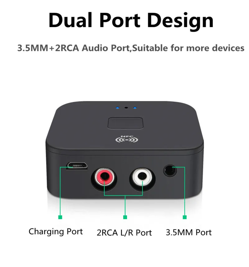 B11 nfc bluetooth receiver aux rca audio adapter