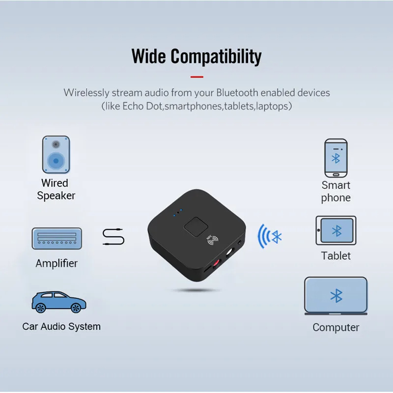 B11 nfc bluetooth receiver aux rca audio adapter