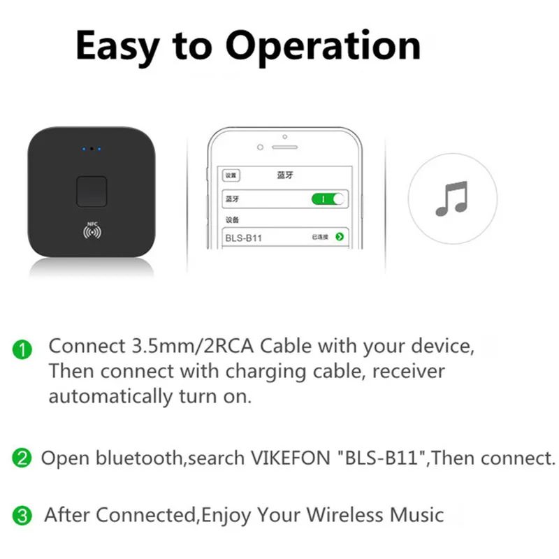 B11 nfc bluetooth receiver aux rca audio adapter