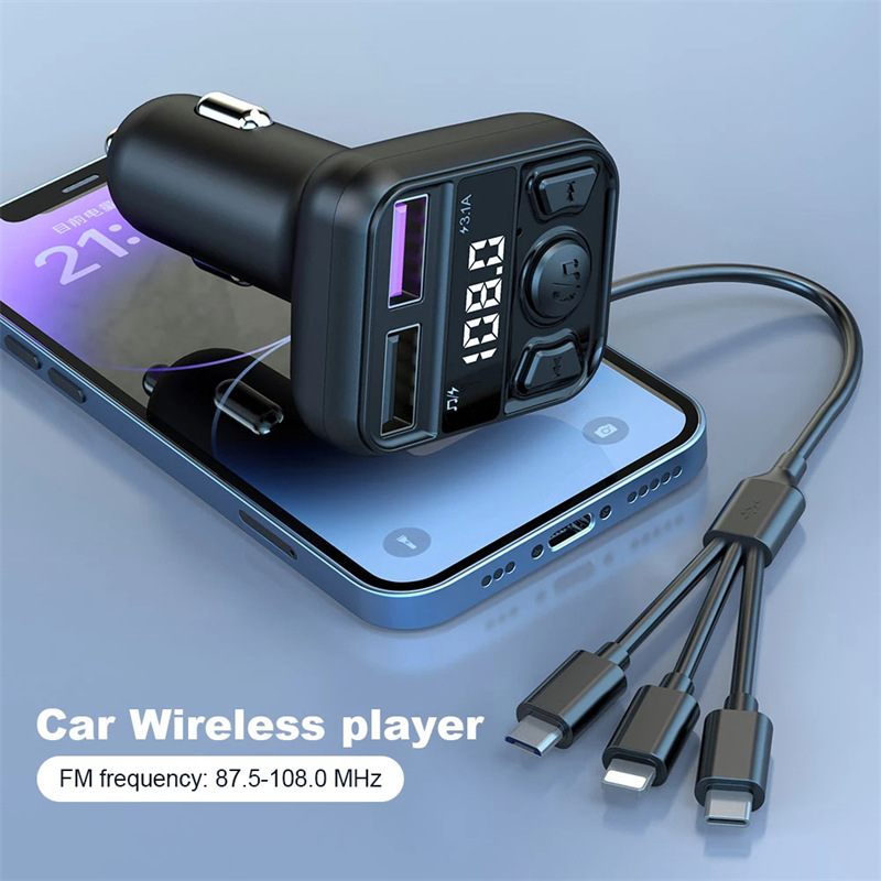 C10 bluetooth FM transmitter mp3 player usb fast charger