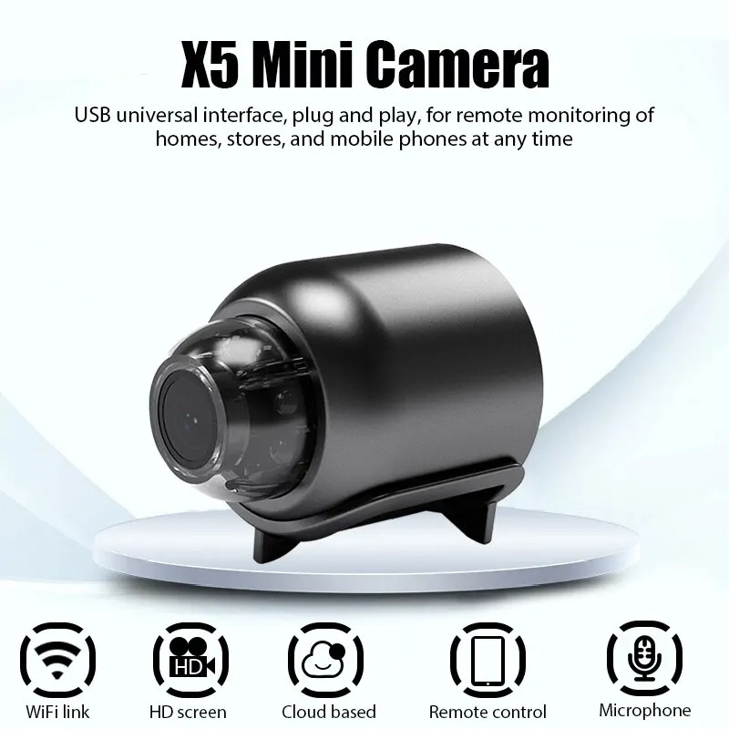 X5 fhd mini wifi indoor security camera night vision camcorder