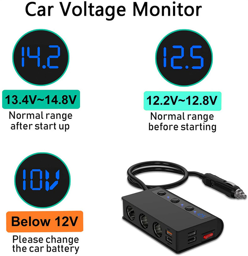 TR24 car 4ports usb charger 180W fast charging adapter