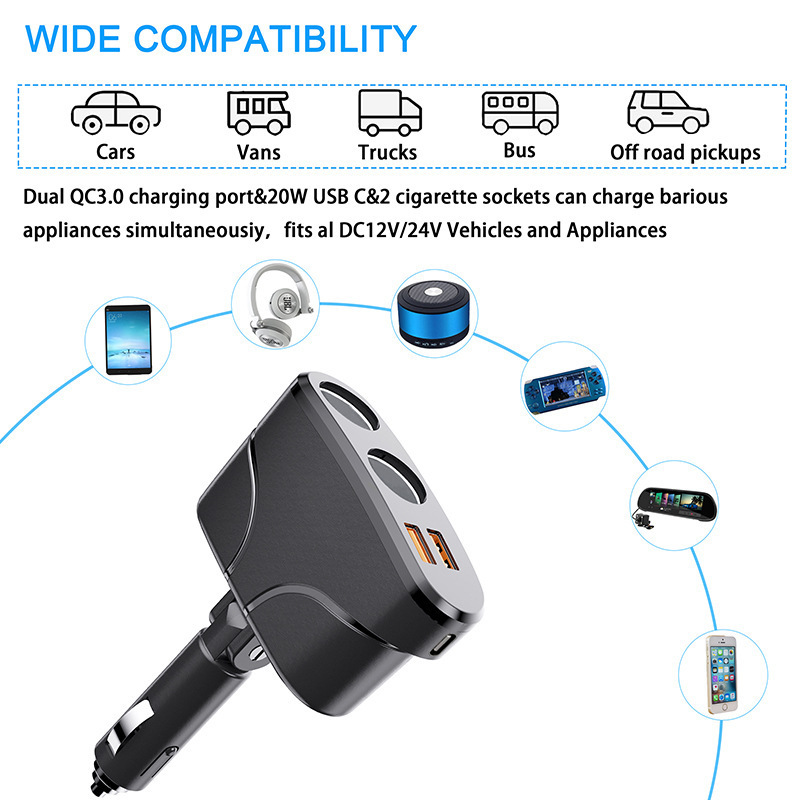 TR35 car dual usb pd 20w charger fast charging adapter