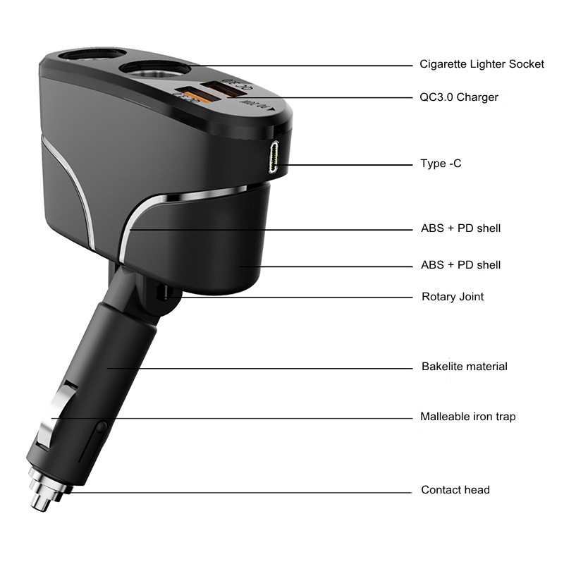 TR35 car dual usb pd 20w charger fast charging adapter