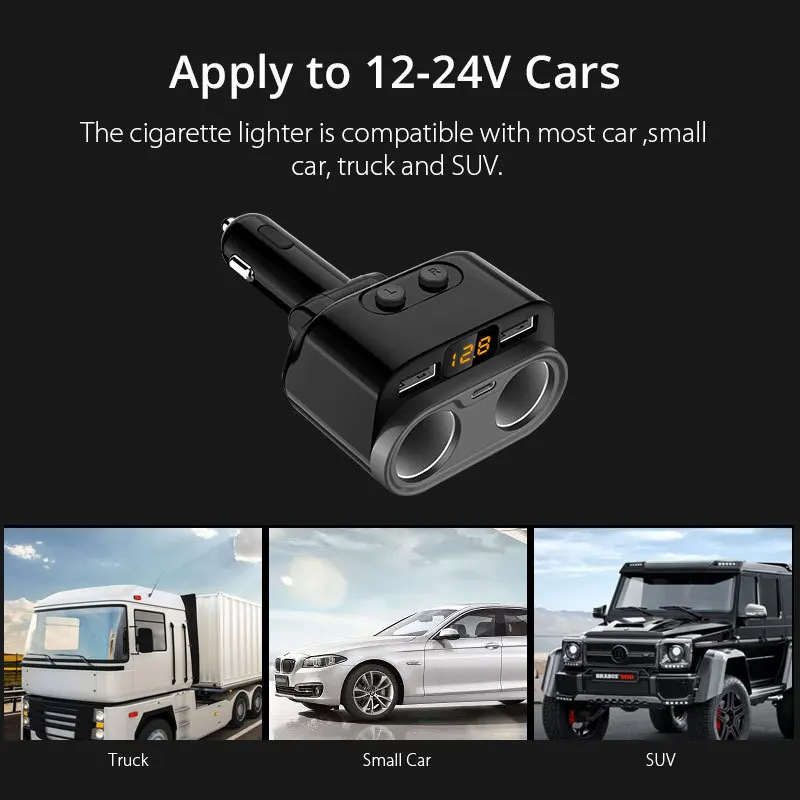 C47 car phone charger dual usb pd18w quick charge
