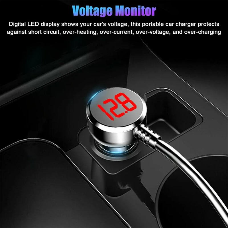 b08 car 3 way 2 usb 12v fast charge adapter cigarette lighter