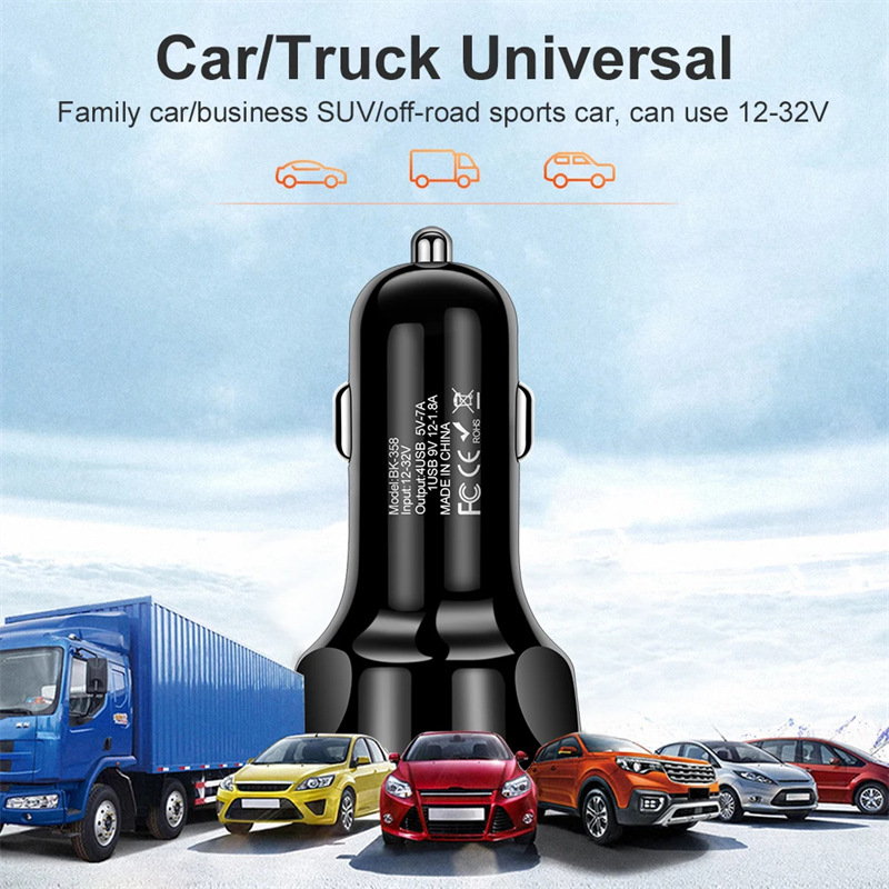 car usb charger quick charge 7A 35W 4ports power adapter