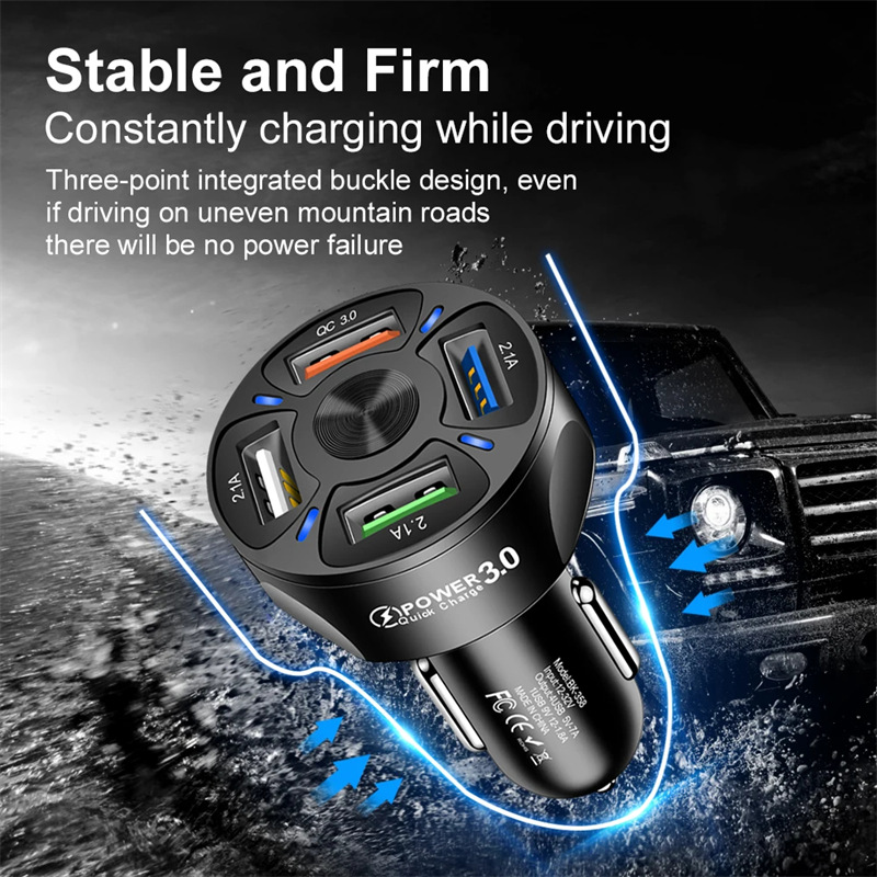 car usb charger quick charge 7A 35W 4ports power adapter