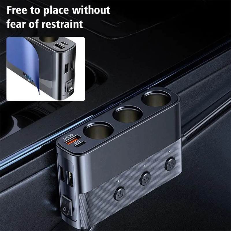 C28 128w car cigarette lighter 7 ports pd qc fast charge