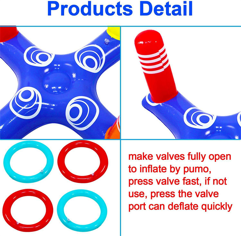 summer swimming pool ring throwing toy inflatable ring throwing ferrule game set