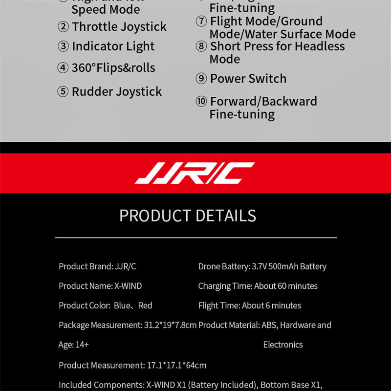 JJRC H101 rc drone JJRC H101 rc drone 3 in 1 waterproof aircraft boat toy