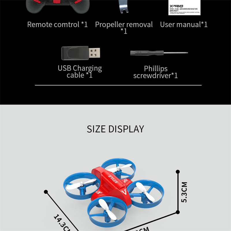 JJRC H101 rc drone JJRC H101 rc drone 3 in 1 waterproof aircraft boat toy