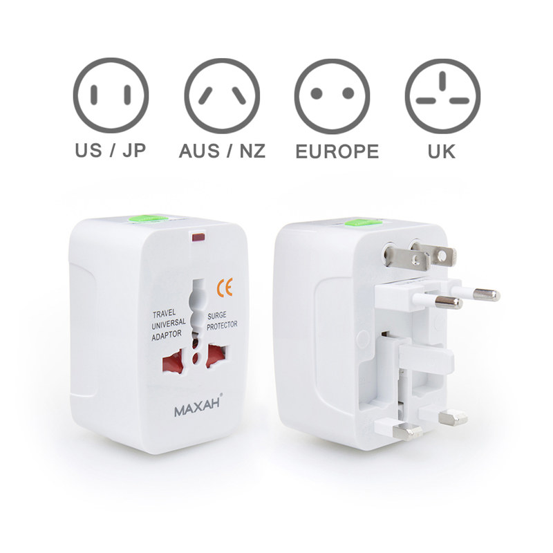 Universal Charger World Wide Travel Adapter Plug US/EU/AC/AU/UK Power White 