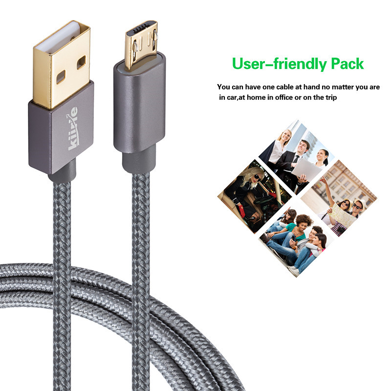 kiirie Durable Micro USB Nylon Braided Charging Cables Android kiirie Durable Micro USB Nylon Braided Charging Cables Android