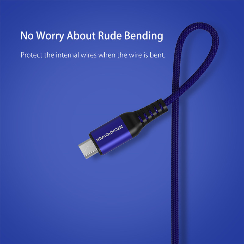 NTONPOWER 1M Micro USB Cable Fiber Braided Data Sync Charging Cable NTONPOWER 1M Micro USB Cable Fiber Braided Data Sync Charging Cable