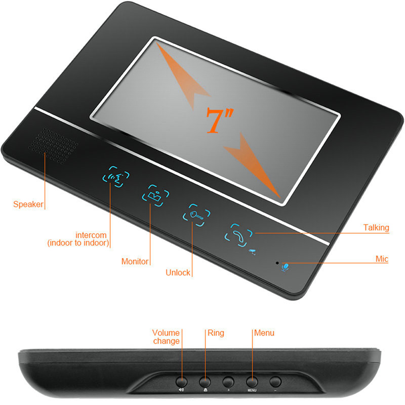 SY811MKB12 7 inch TFT screen hands free intercom doorbell SY811MKB12 7 inch TFT screen hands free intercom doorbell