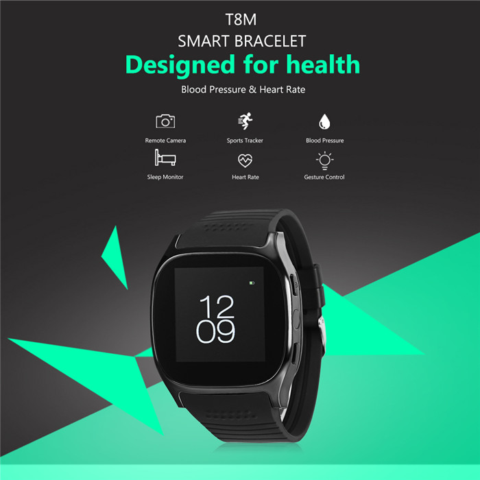 T8M Smart Watch Blood Pressure Measure Heart Rate Monitor Wristwatch T8M Smart Watch Blood Pressure Measure Heart Rate Monitor Wristwatch