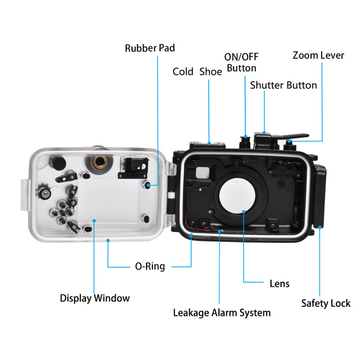 Olympus TG-6 Underwater Housing Waterproof Case detail Olympus TG-6 Underwater Housing Waterproof Case detail