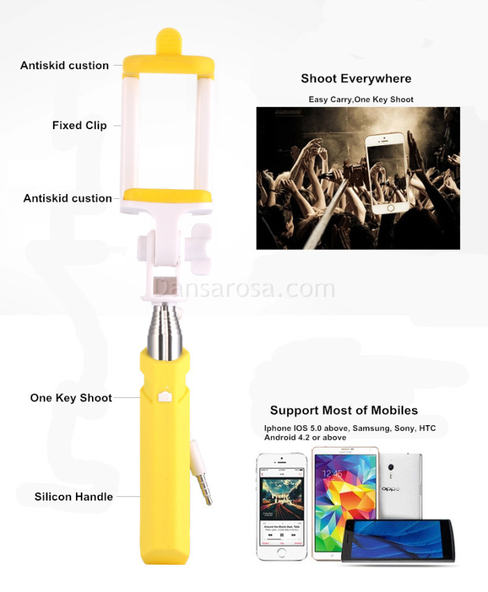 Rainbow Antiskid Ultra Mini Selfie Stick For Iphone Android Cellphone Rainbow Antiskid Ultra Mini Selfie Stick