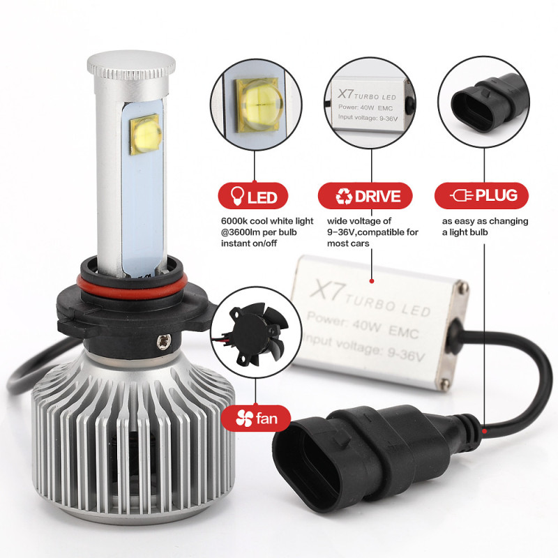 Dansa X7 LED Headlight Bulbs Dansa X7 Car led headlight 40W 3600LM